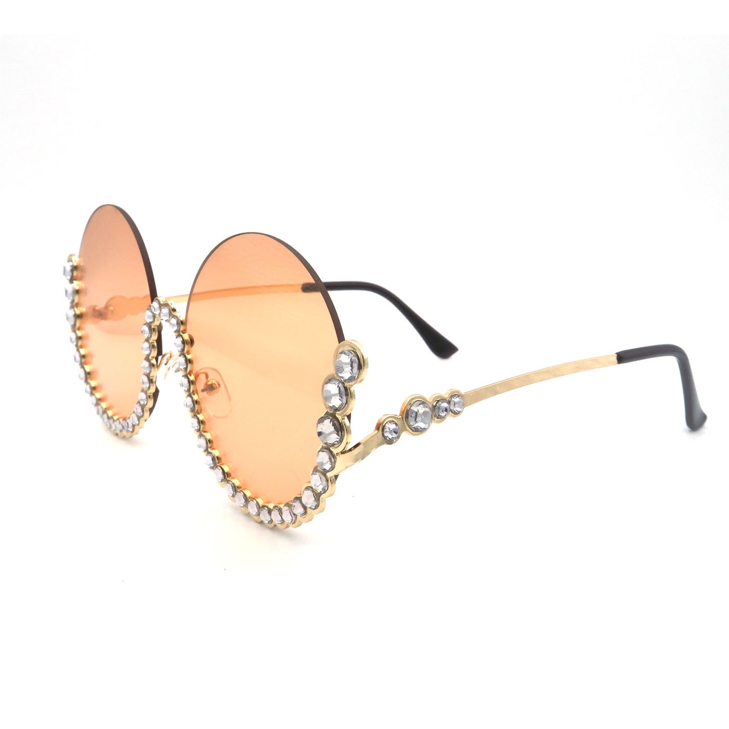 #90187 Fashion Round women's sunglasses with diamonds