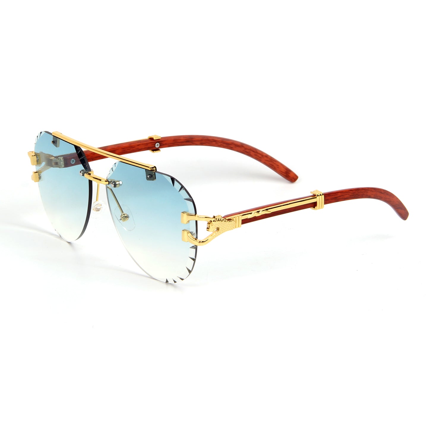 Vi90228 Mens Aviator Sunglasses Fashion Rimless Rectangle Sunglasses Square Frameless Sunglasses for Men