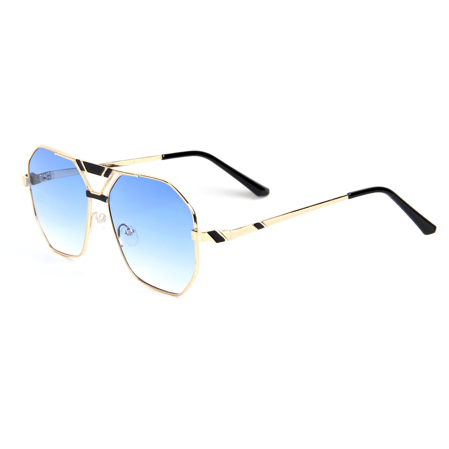 Vi9878 Trendy Aviator Sunglasses Mens Womens Retro Metal Rimless Frame Shades Lentes