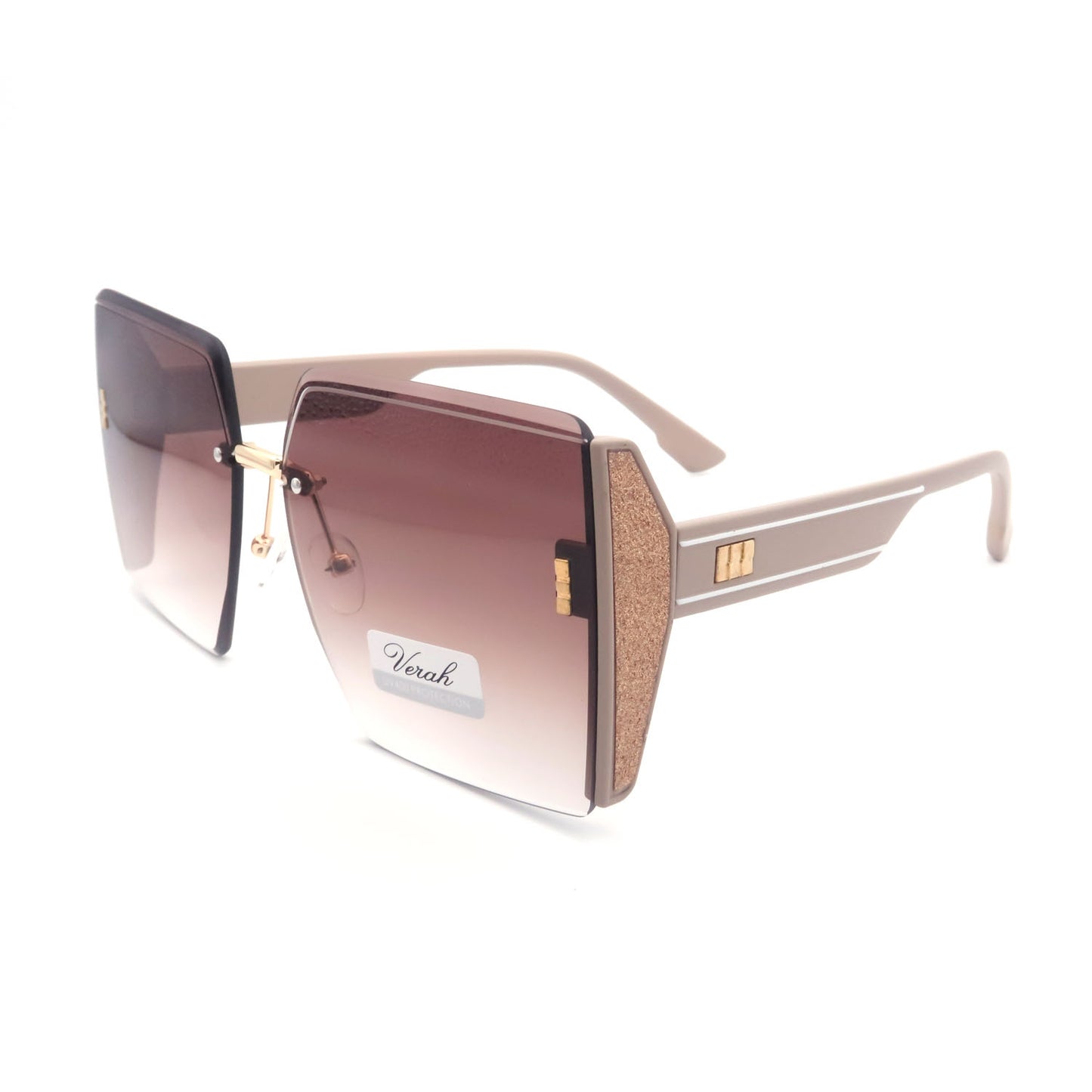 Rimless Sunglasses, Women's Retro Trend, Light Luxury, Large Frame Sunglasses, Tourist Street Photography, Anti-glare Sunglasses