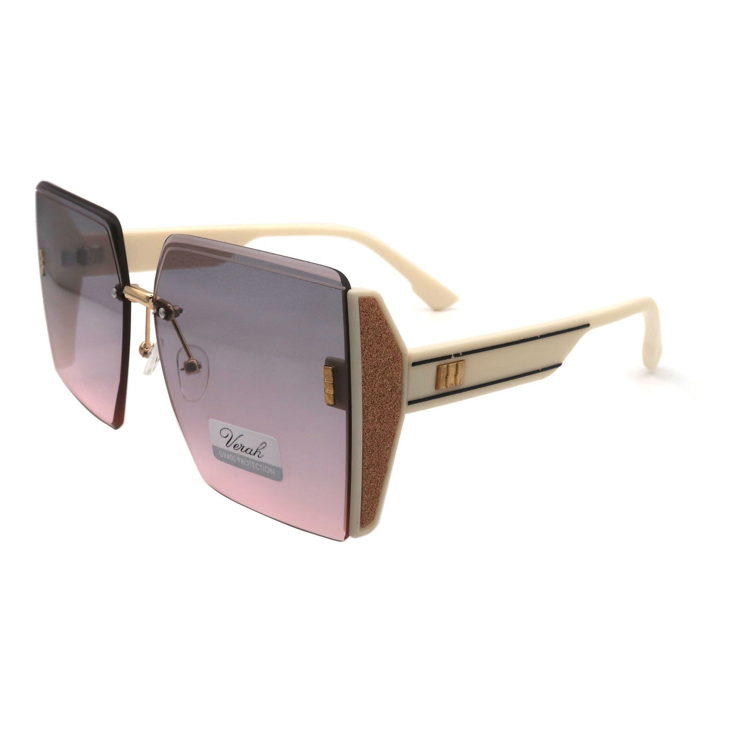 Rimless Sunglasses, Women's Retro Trend, Light Luxury, Large Frame Sunglasses, Tourist Street Photography, Anti-glare Sunglasses