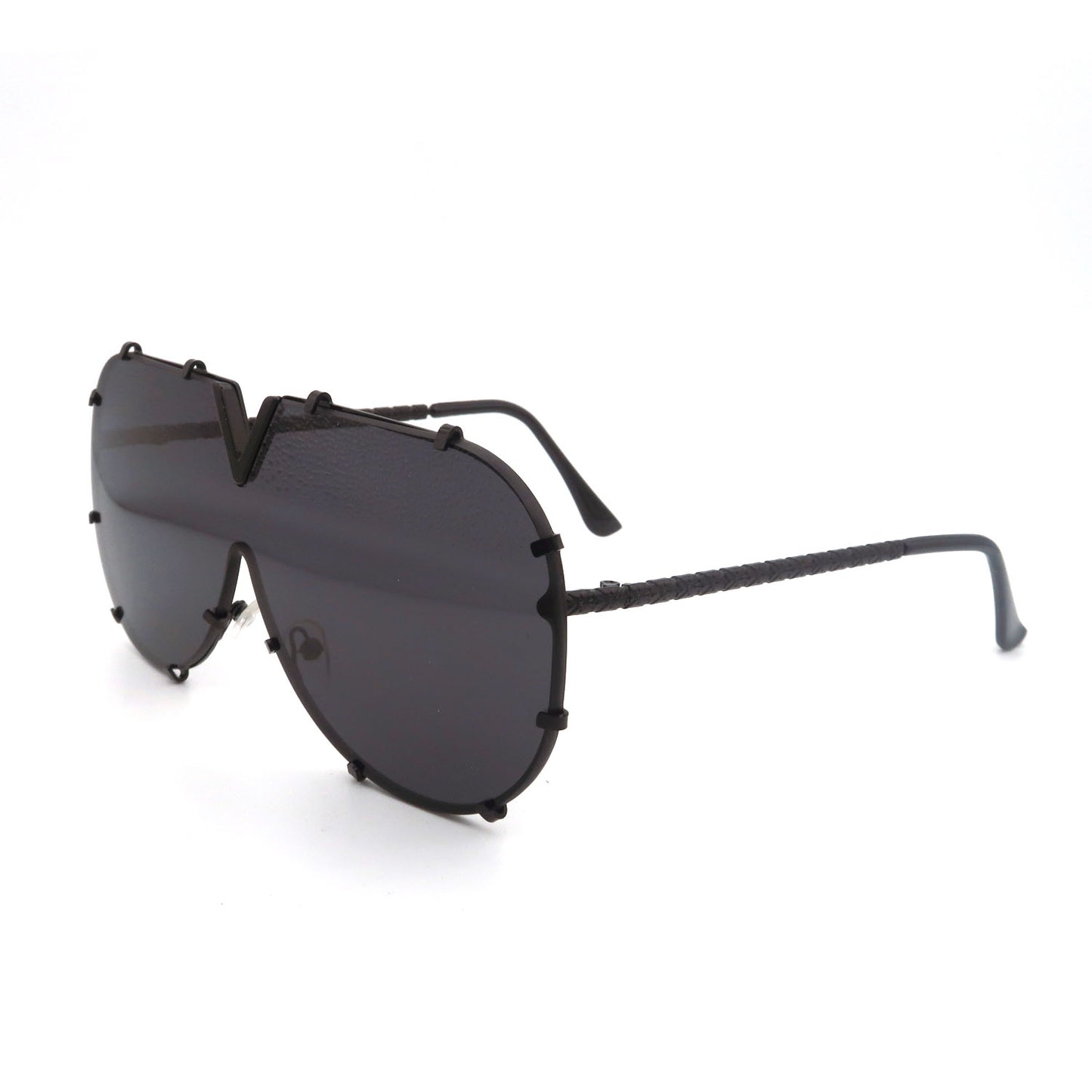 #81058 Fashion Luxury V-shaped  Oversized Metal Frames Women's Sunglasses