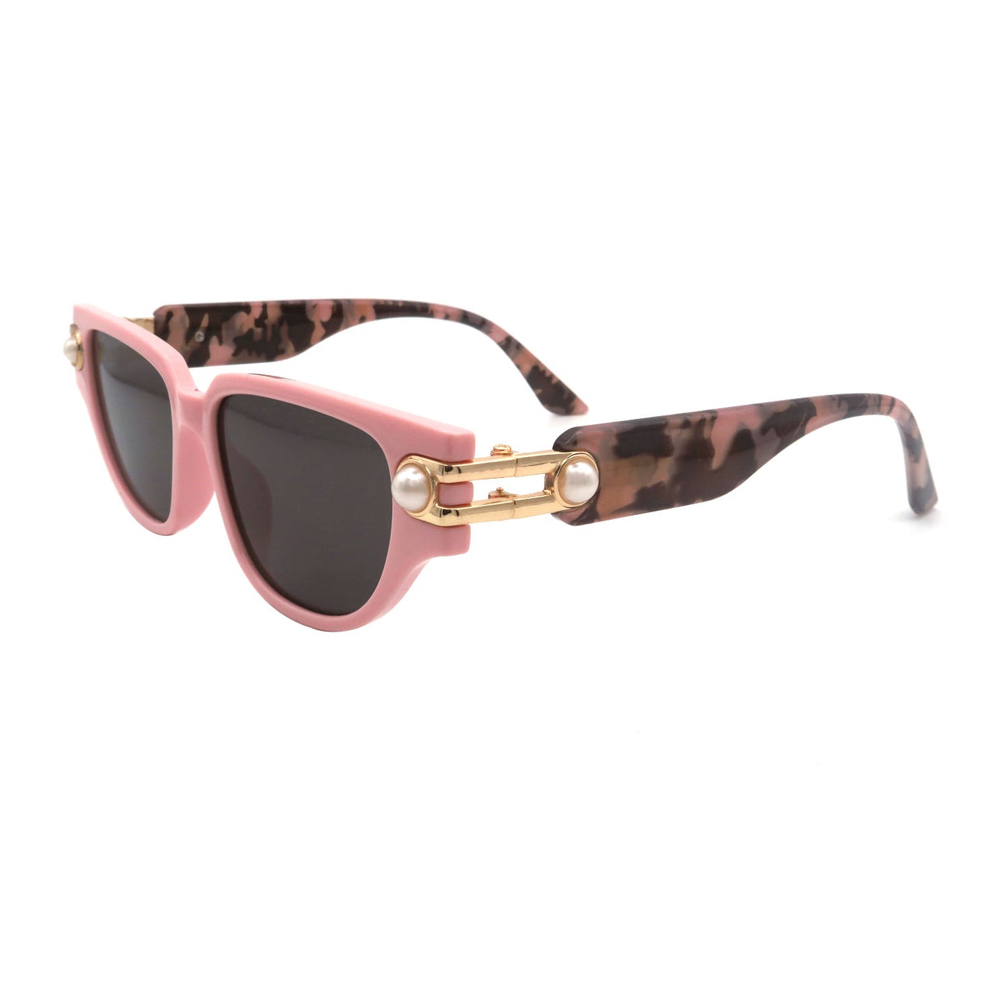 #9998Advanced Pearl Women's Sunglasses New Triangle Cat's Eye Plain Glasses Cross-Border Tide for Europe United States