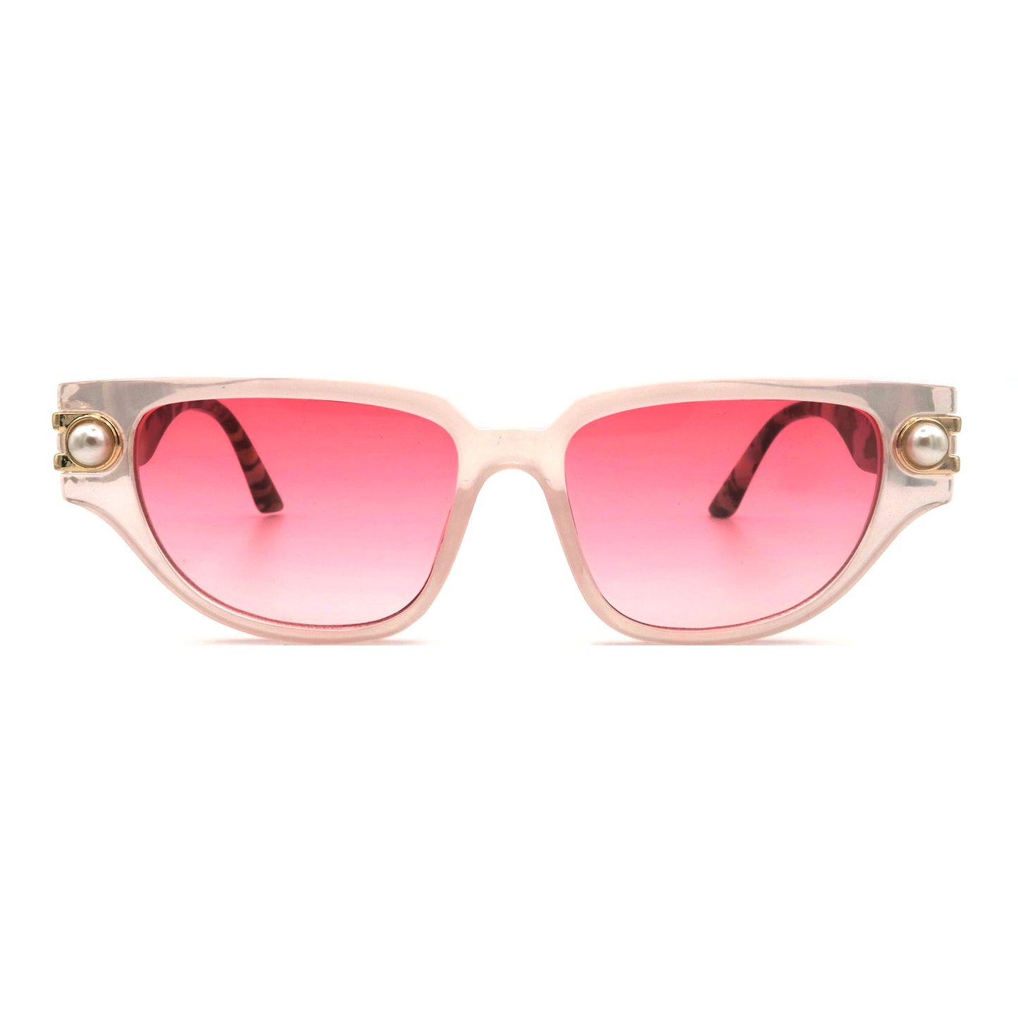 #9998Advanced Pearl Women's Sunglasses New Triangle Cat's Eye Plain Glasses Cross-Border Tide for Europe United States