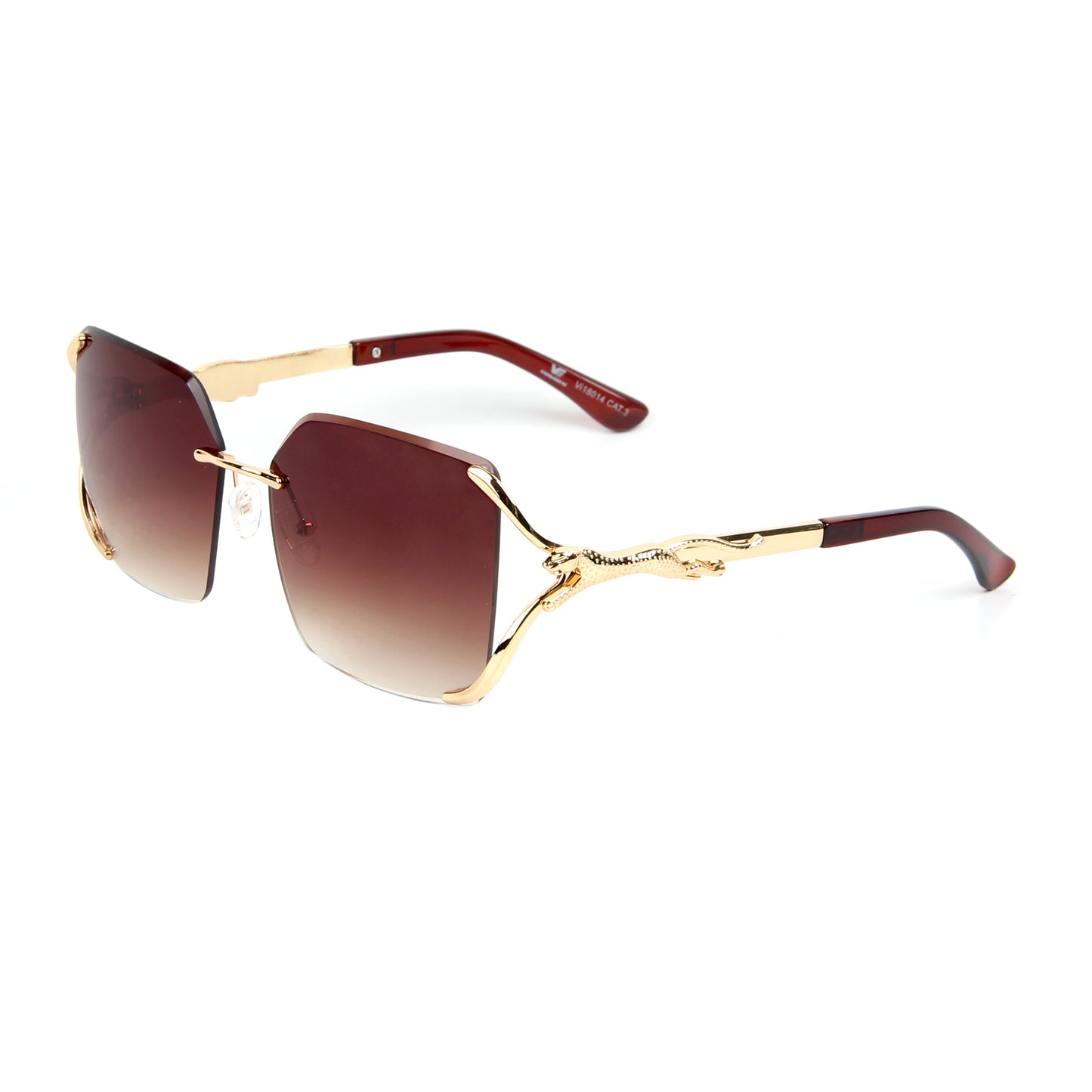 Vi18014 Rimless Sunglasses Women Designer Sunscreen Glasses Summer Oval Fashion Luxe Femme Sunglasses Outdoor Sports Vacation Vintage