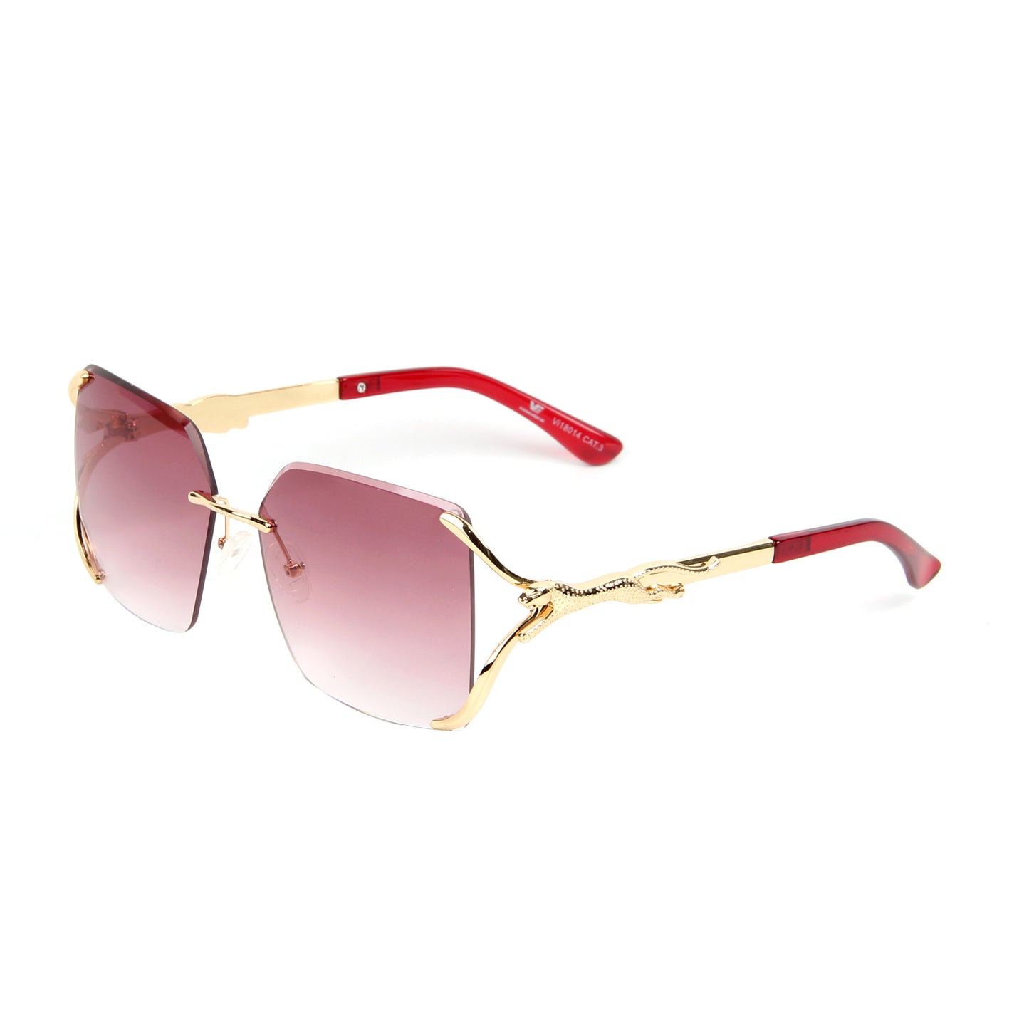 Vi18014 Rimless Sunglasses Women Designer Sunscreen Glasses Summer Oval Fashion Luxe Femme Sunglasses Outdoor Sports Vacation Vintage