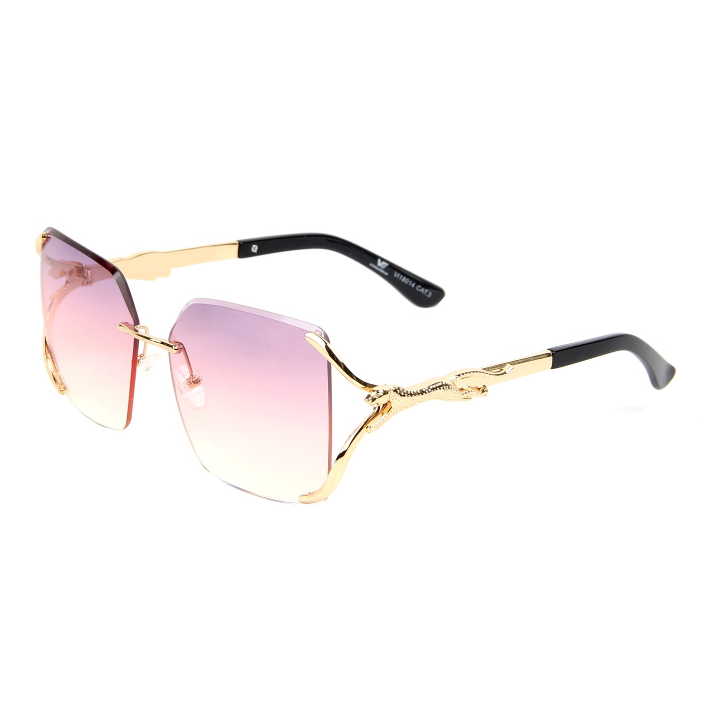 Vi18014 Rimless Sunglasses Women Designer Sunscreen Glasses Summer Oval Fashion Luxe Femme Sunglasses Outdoor Sports Vacation Vintage