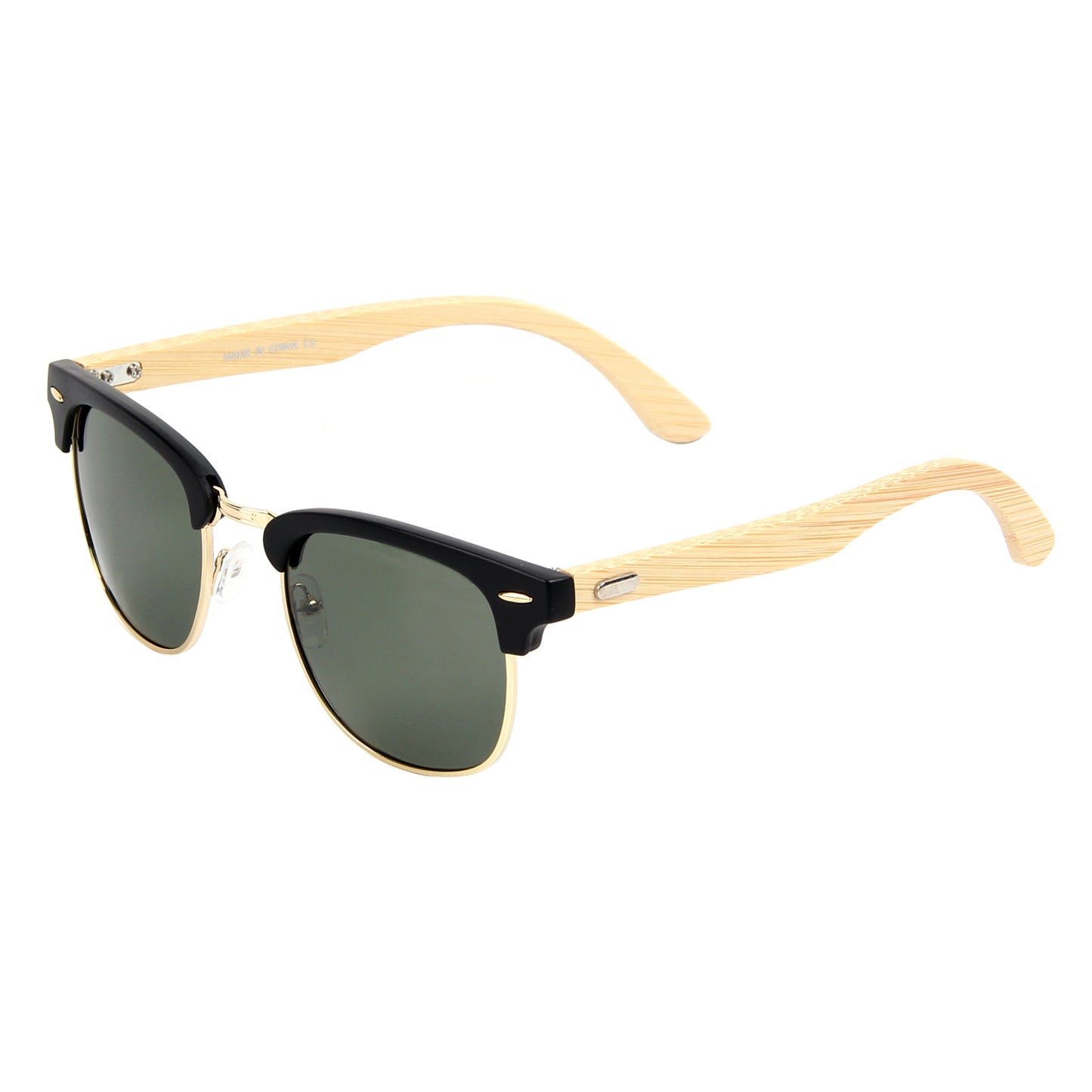 Vi18028 Wood Sunglasses Polarized for Men Women Uv Protection Wooden Bamboo Frame Mirrored Sun Glasses