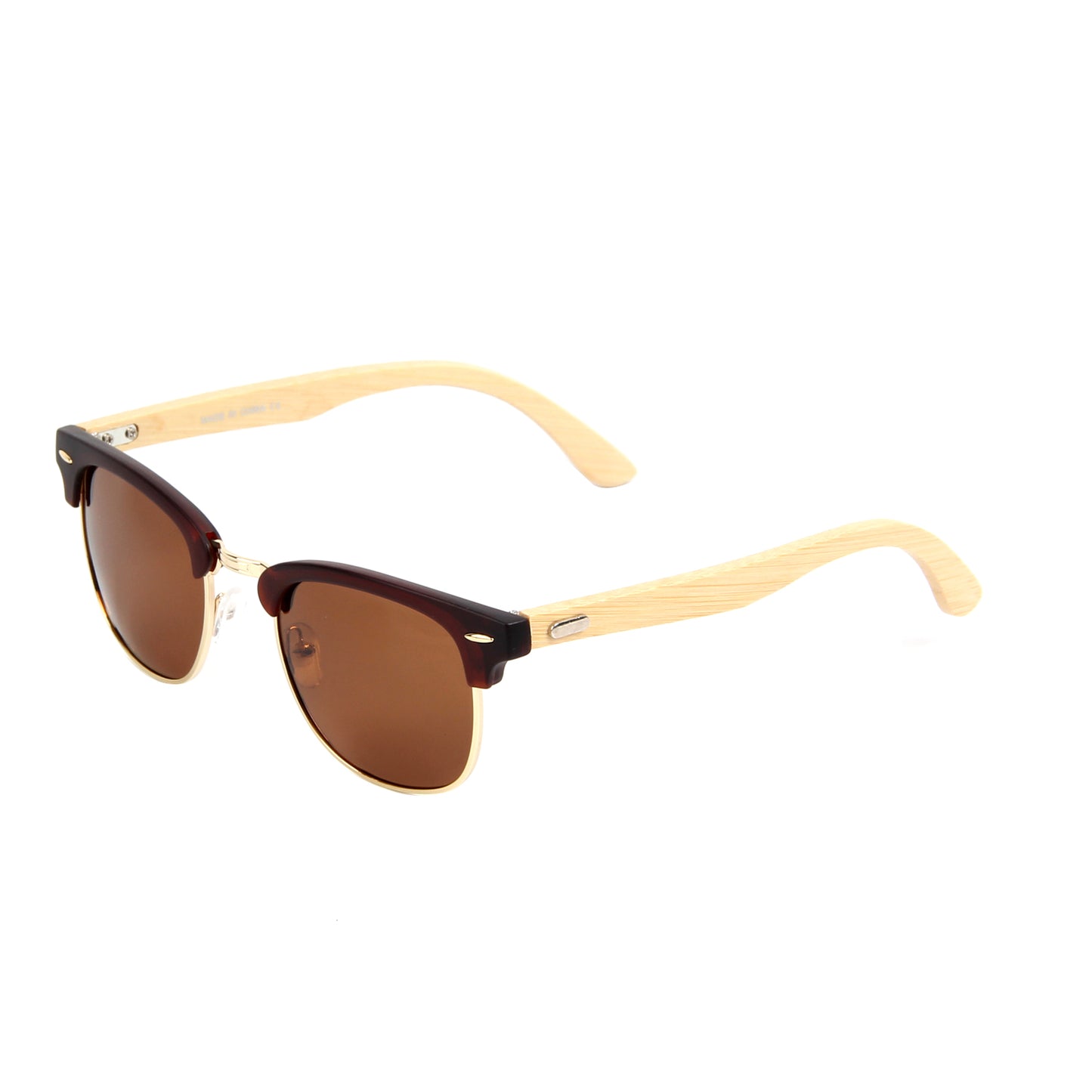 Vi18028 Wood Sunglasses Polarized for Men Women Uv Protection Wooden Bamboo Frame Mirrored Sun Glasses